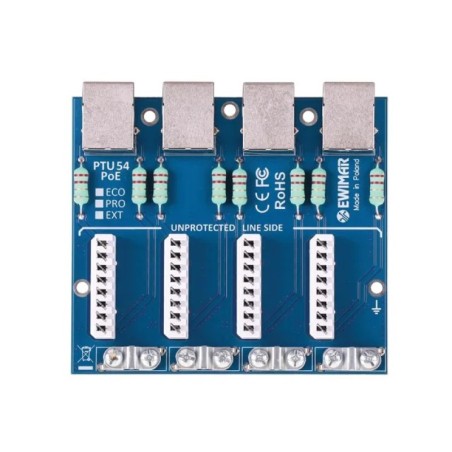 Moduł ochronnika przeciwprzepięciowego LAN serii PRO - PTU-54-PRO/POE