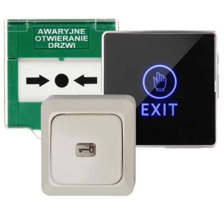 Przyciski wyjścia i ewakuacji